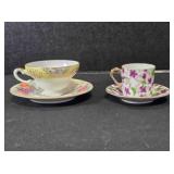 2 teacups & saucers; Made in Japan, 3ï¿½" mouth