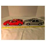 2 - 1:18 scale sports cars; Testarossa Ferrari