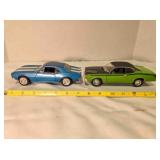 2 model sports cars; 1967 Camaro, 1:24 scale
