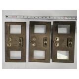 3 decorative brass Post Office box doors