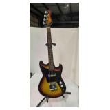 Guitar & Stand; Teisco Del Rey EB-100 bass guitar