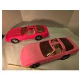 2 plastic Corvette models; 17" long, Gay Toys
