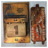 Vintage perpetual calendar & sign