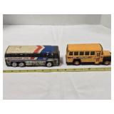 2 Buddy L models; School bus & Greyhound bus