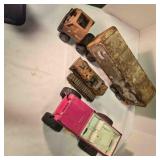 3 Tonka models, vintage; Chevron tractor/trailer