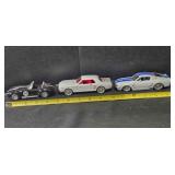 3 die cast model sports cars