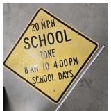 School Zone sign, metal, 30"x30"