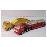 Vintage Tonka mini steel fire truck & dump truck