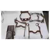 Vintage all-metal mouse trap, rustic horse tack
