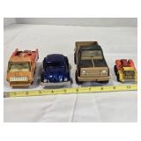 4 Tonka model vehicles; Pickup truck, 7ï¿½" long
