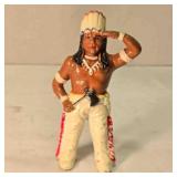 Coin Bank, Cast iron Indian Chief, 6" tall