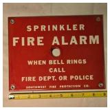 Sprinkler Fire Alarm sign, 7"x9"