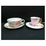 Nippon & Takiro Japan footed teacup/saucer sets