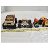 4 Tonka models; big wheel pickup truck, 7ï¿½"
