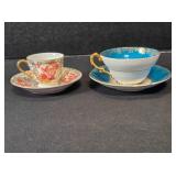 2 teacups & saucers; Imari Japan, 2ï¿½" at mouth