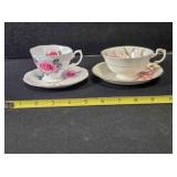 2 teacups & saucers; Royal Albert Blue England