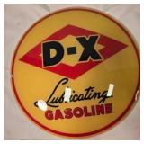 Gas pump sign, D-X Lubricating Gasoline