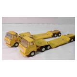 2 Tonka mini Semi truck cabs w/flatbed trailers