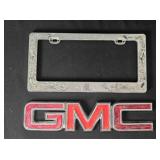 License plate holder & GMC emblem