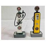 2 antique gas pump models