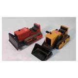 2 Vintage Tonka steel mini bulldozers from 1970