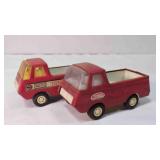 2 Vintage Tonka steel mini cab-over pickup trucks