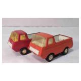 2 Vintage Tonka steel mini cab-over pickup trucks
