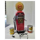 Gas pump AM/FM radio/tape player, 23" tall