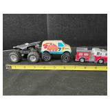 3 model cars; Hot Wheels Batmobile 4-wheeler