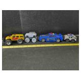 4 model vehicles; New Bright Big Wheel, 5"