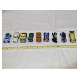 9 Mattel miniature cars & trucks & motorcycle