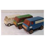 3 Vintage TONKA pressed steel van 2 passenger