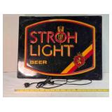 Stroh Light Beer sign, 15ï¿½"x20ï¿½", illuminated