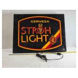 Stroh Light Beer sign, 15ï¿½"x20ï¿½", illuminated