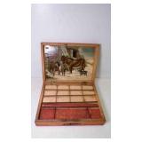 Vintage Wood Box - Some Damage - Hinged Lid