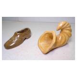 2 Small Glazed Ceramic Pieces - Oxford Loafer
