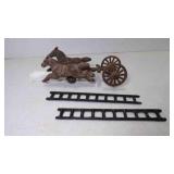 Vintage Cast Iron Horse Drawn Parts & Pieces & 2