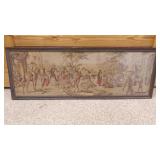 Vintage Panorama Framed Jacquard Woven Tapestry