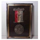 AOUW Ancient Order of United Workman Framed Medal