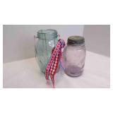 2 Vintage Bottles 1 Atlas E-Z Seal Aqua Mason Jars