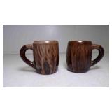 2 Vintage Mini Japanese Drip Glaze Pottery Mugs