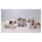 2 Porcelain Puppy Dog Figurines & 1 Trunk Up
