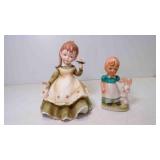 Vintage Lefton Hand Painted Bisque Porcelain Girl