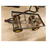 Green Steel Utility Wagon w/a Mesh Deck