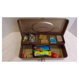 Vintage "My Buddy" Metal Tackle Box w/Lures, hooks