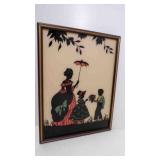 OLD Reverse Painted Silhouette "Little Colonial