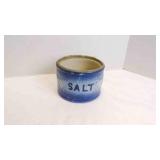 Antique Blue & White Salt-Glazed Salt Crock