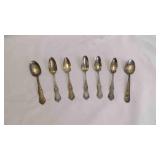 7 Silver-Plated Souvenir Spoons 2 Vintage U.S