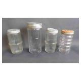2 Vintage Hoosier Cabinet Spice Shaker Jars &