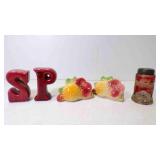 Vintage Burgundy S & P Salt & Pepper Shakers &